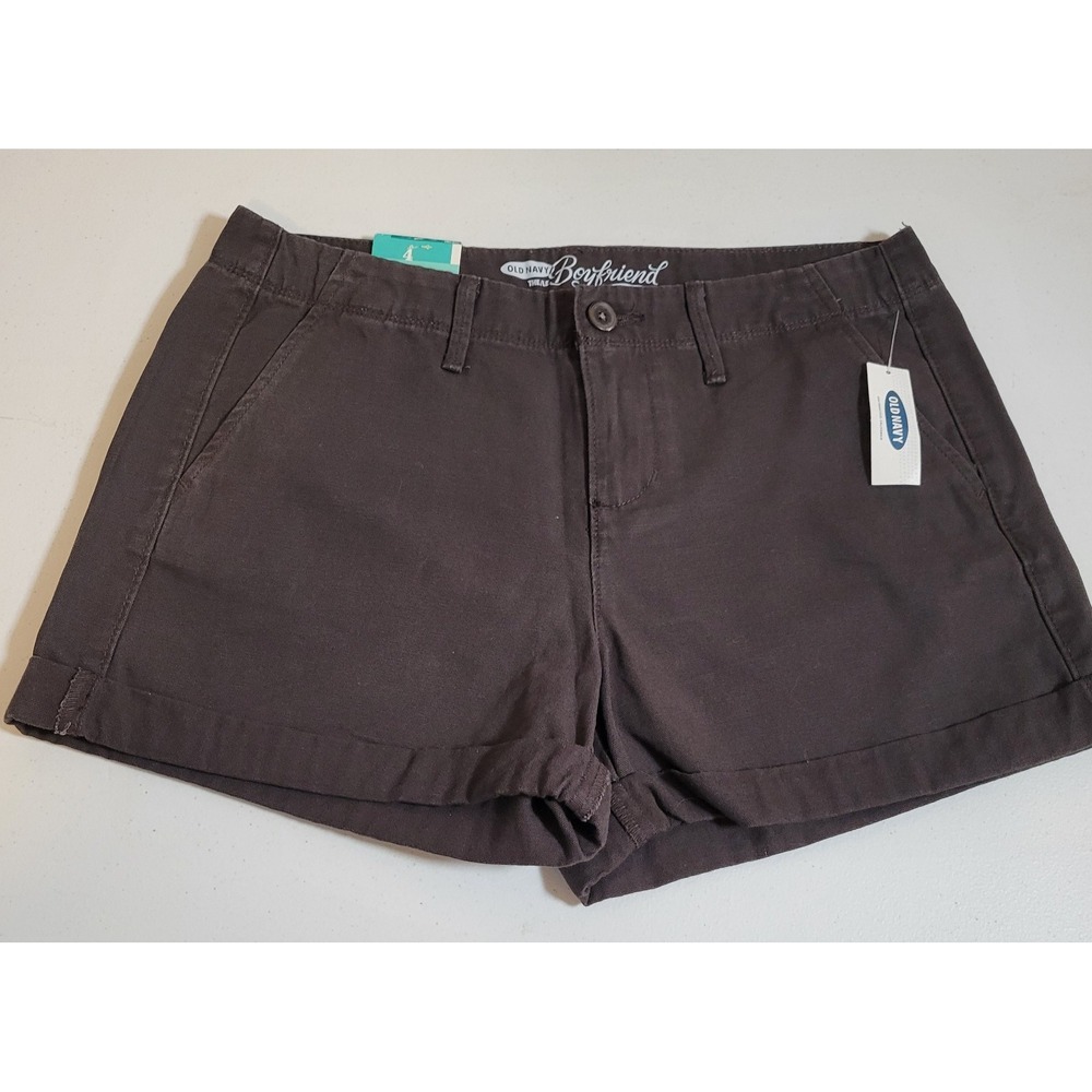 Old Navy Boyfriend Jean Shorts Womens Sz‎ 4 NWT Denim Cuffed Mid Rise Black 0143